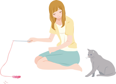 猫とくつろぐイメージ