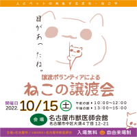 譲渡ボランティアによる「猫の譲渡会」開催！